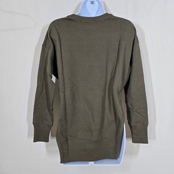 Universal Standard Olive Green Fiona Side Slit Sweatshirt Size 4XS(0/00) - Picture 4 of 7